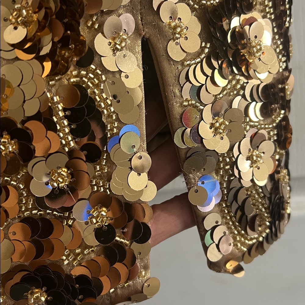 NADINE MERABI KARLIE GOLD DRESS - Picture 14 of 16